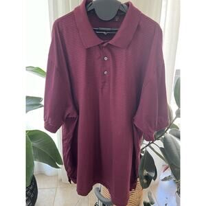Tasso Elba Five Iron Play Dry Golf Polo Shirt Size XL Maroon & Black Stripes